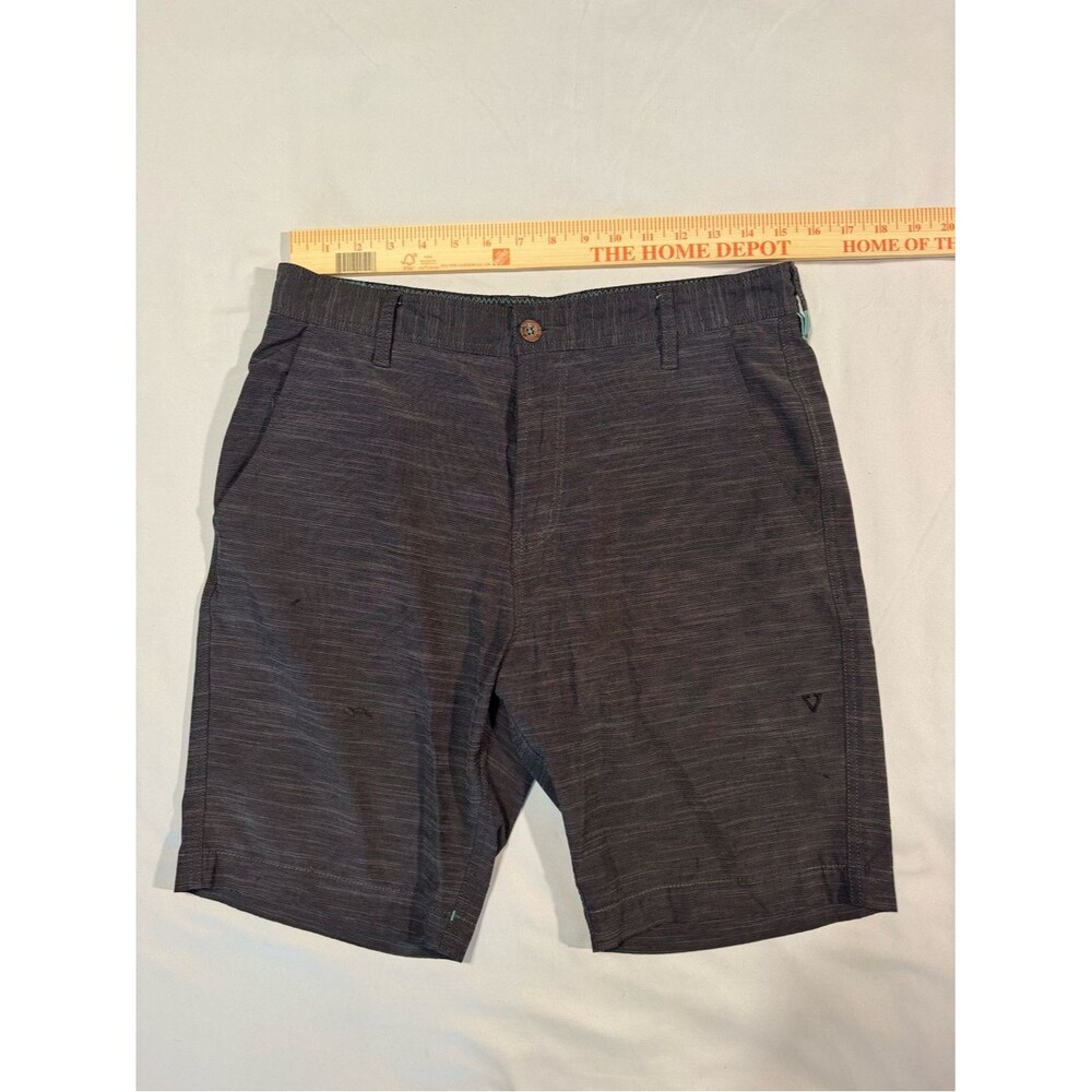 VISSLA Men's Heathered Dark Gray Flat Front Shorts